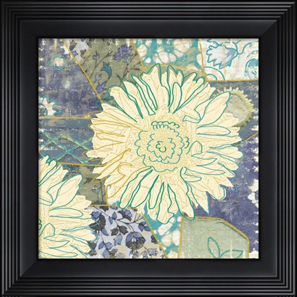 Framed Flower with Fabric Print