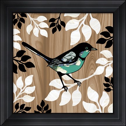 Framed Bird Patchwork II Print