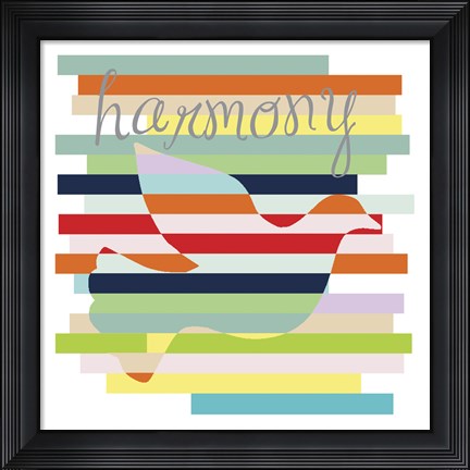 Framed Dove Rainbow Print
