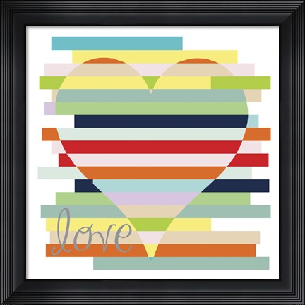 Framed Heart Rainbow Print