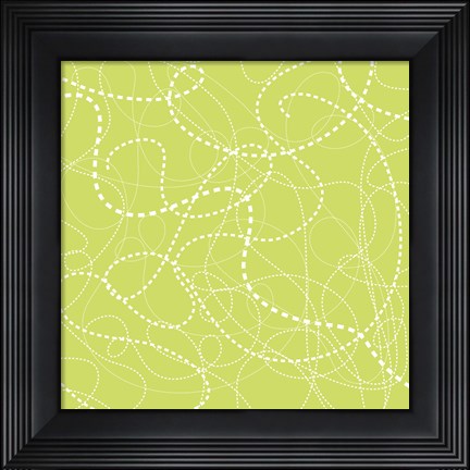 Framed Dashes Green Print