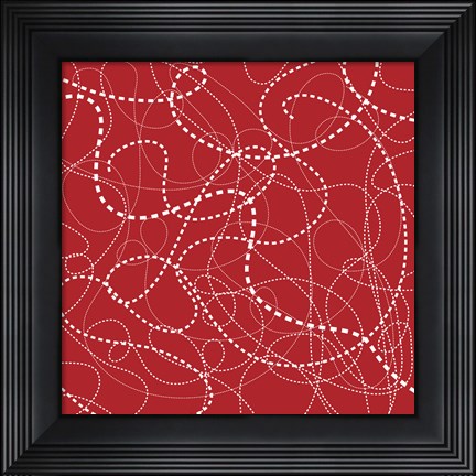 Framed Dashes Red Print