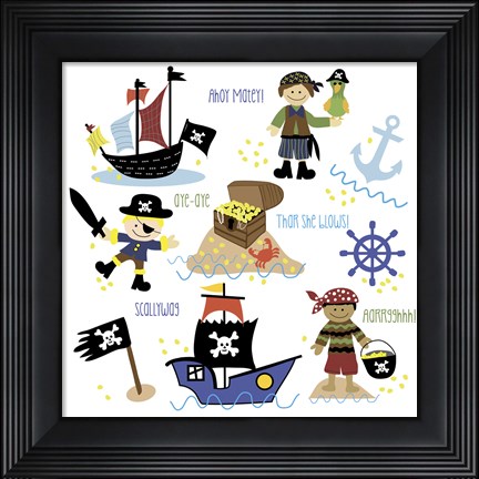 Framed Pirates &amp; Ships Print