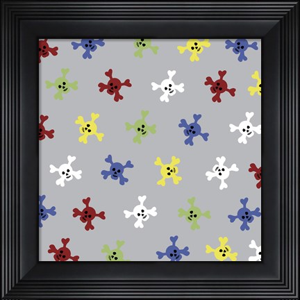 Framed Skulls Pattern Print