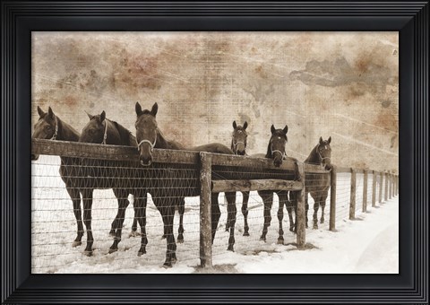 Framed 6 Faces Vintage Print