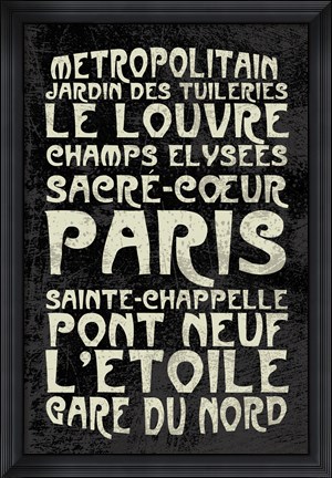 Framed Paris Words Print