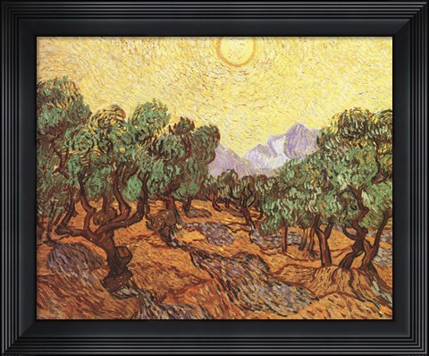 Framed Olive Trees, c.1889 Print