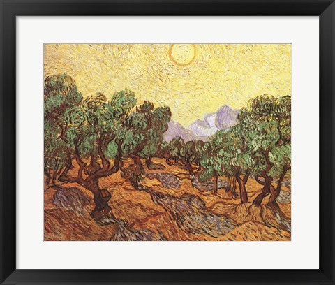 Framed Olive Trees, c.1889 Print