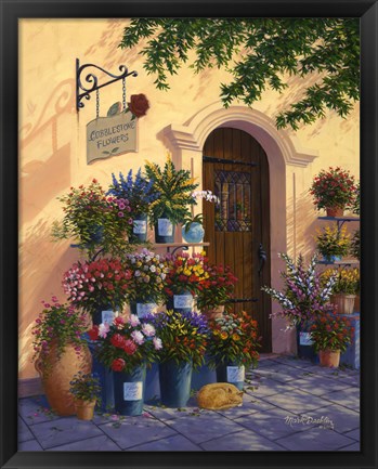 Framed Cobblestone Flowers Print