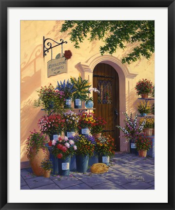 Framed Cobblestone Flowers Print