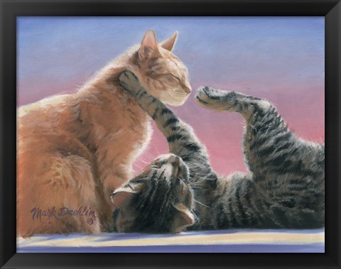 Framed Frolicing Cats Print