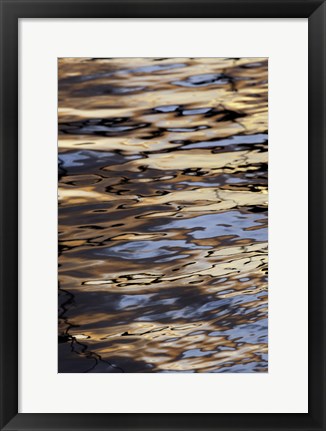 Framed Abstract sunrise reflection on water, Havana Harbor, Havana, Cuba Print