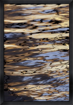 Framed Abstract sunrise reflection on water, Havana Harbor, Havana, Cuba Print