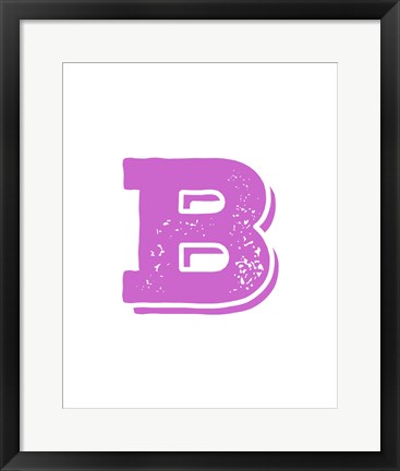Framed B in Pink Print