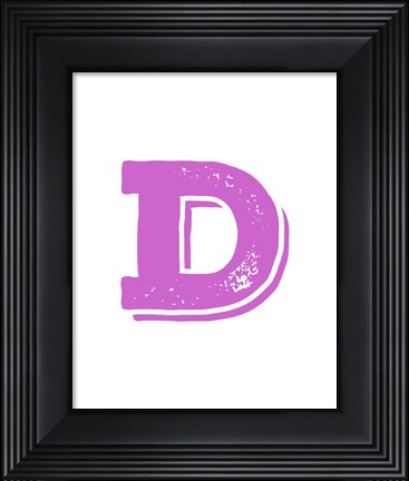 Framed D in Pink Print