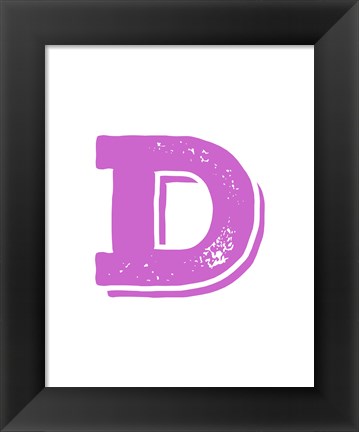 Framed D in Pink Print