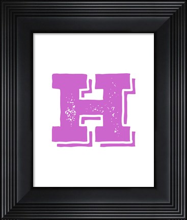 Framed H in Pink Print