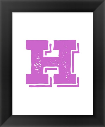 Framed H in Pink Print
