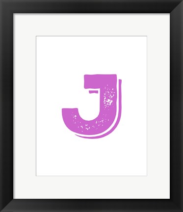 Framed J in Pink Print