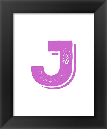 Framed J in Pink Print