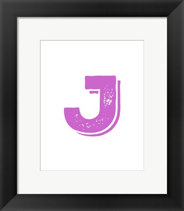 Framed J in Pink Print