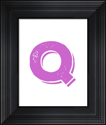 Framed Q in Pink Print