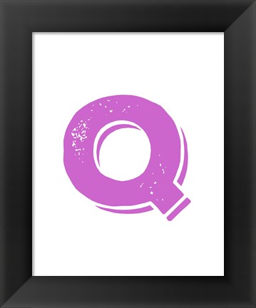 Framed Q in Pink Print