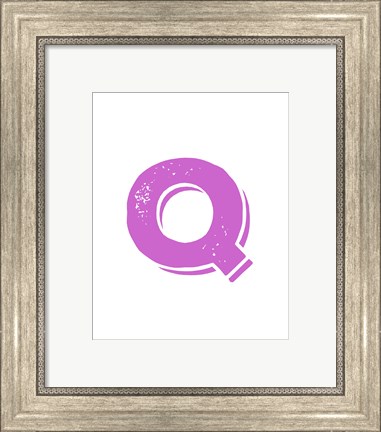 Framed Q in Pink Print