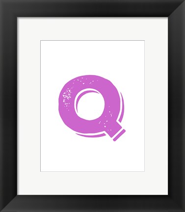 Framed Q in Pink Print