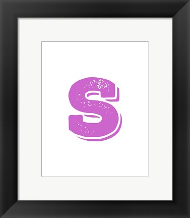 Framed S in Pink Print