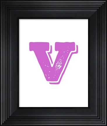Framed V in Pink Print