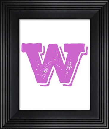 Framed W in Pink Print