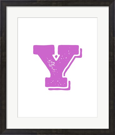 Framed Y in Pink Print