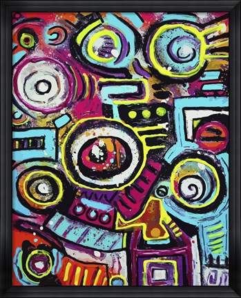 Framed Boom Box Fiesta Print