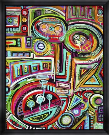 Framed Peeling Rubix Cube Stickers Print