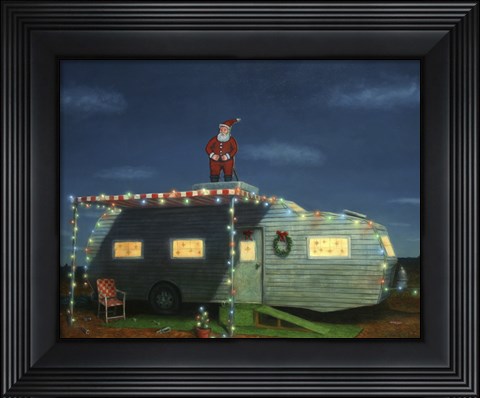 Framed Trailer House Christmas Print