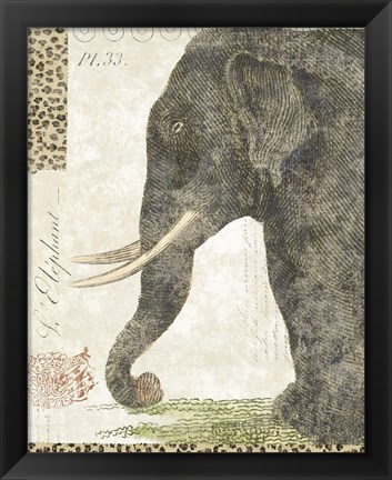 Framed L&#39;Elephant Print