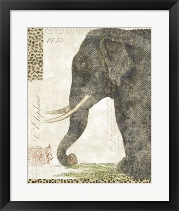 Framed L&#39;Elephant Print