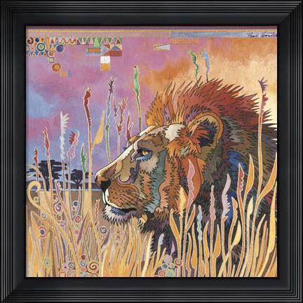 Framed Chobe Park Lion Print