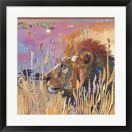 Framed Chobe Park Lion Print