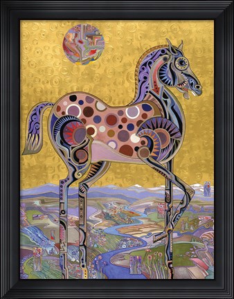 Framed Red Stallion Overlook Print