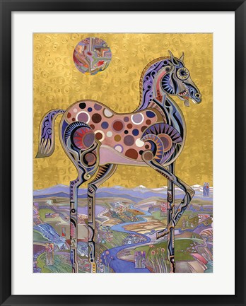 Framed Red Stallion Overlook Print