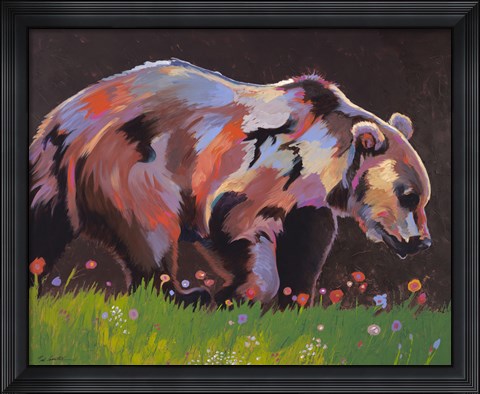 Framed Copper Bear Print