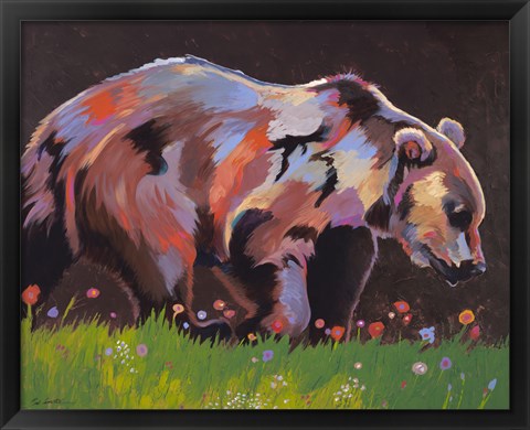 Framed Copper Bear Print