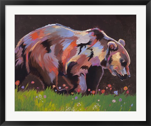 Framed Copper Bear Print