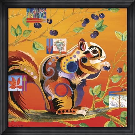 Framed Squirreling Away Print