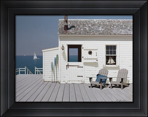Framed Dock House Print