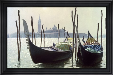 Framed Gondolas, Venice Print