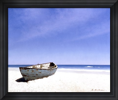 Framed Beached Boat 3 Print
