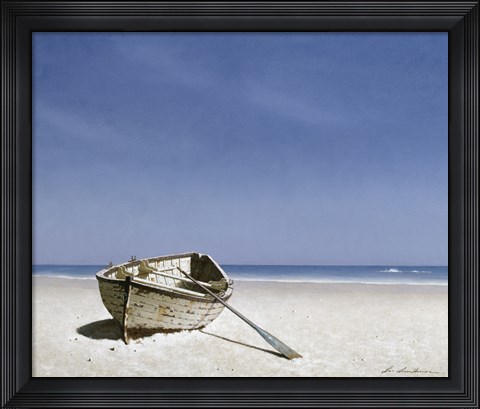 Framed Beached Boat 2 Print
